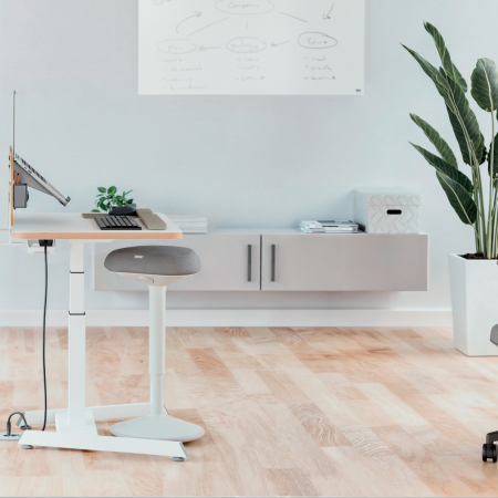 Scaun Ergonomic Leitz Ergo – Pozitie Sezut/In Picioare, Inaltime Reglabila (57-82 cm), Gri-Pastel si Gri-Carbune [6]