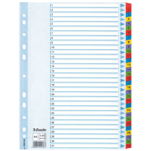 Bibliorafturi, caiete mecanice, separatoare - Separatoare Esselte Mylar 1-31