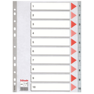 Bibliorafturi, caiete mecanice, separatoare - Separatoare Esselte plastic 1-10