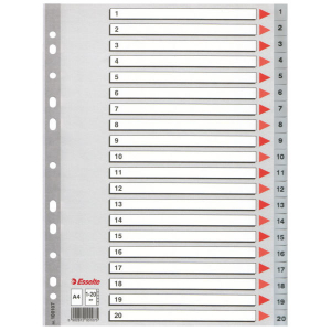 Bibliorafturi, caiete mecanice, separatoare - Separatoare Esselte plastic 1-20