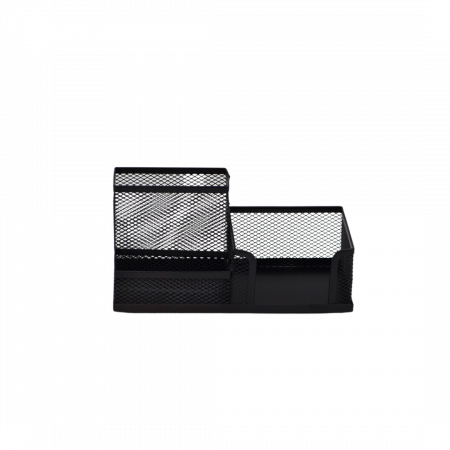 Unitate Protejata - COMERT - Set birou 3 compartimente CN din metal mesh negru