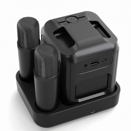 Set karaoke Singvibe RCS din plastic reciclat cu 2 microfoane, 5W, BT 5.3 [4]