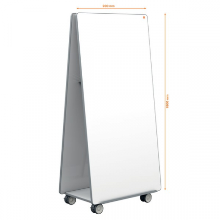 Sistem mobil NOBO Move & Meet, 180x90 cm, include 2 table magnetice cu rame gri, 2 tavite detasabile si kit accesorii, alb [2]