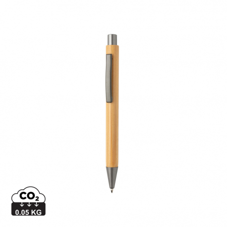 Instrumente de scris eco - Pix Slim din bambus cu detalii metalice, eco-friendly