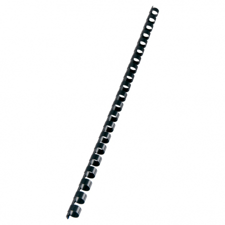 Spira legare documente GBC, plastic, A4, 21 inele, 10 mm, 65 coli, 100 buc/set, negru [1]