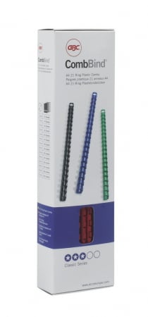 Spira legare documente GBC, plastic, A4, 21 inele, 10 mm, 65 coli, 100 buc/set, negru [3]