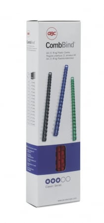 Spira legare documente GBC, plastic, A4, 21 inele, 14 mm, 125 coli, 100 buc/set, negru [3]