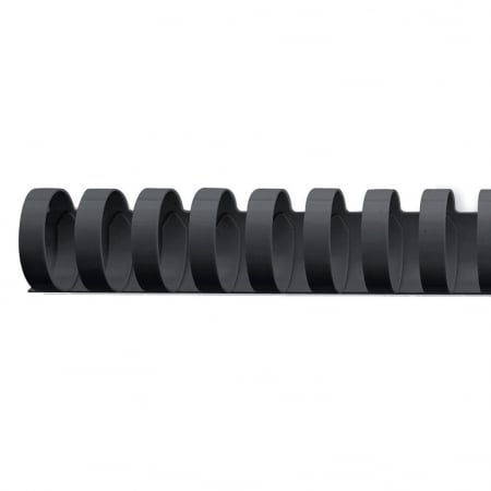 Spira legare documente GBC, plastic, A4, 21 inele, 19 mm, 165 coli, 100 buc/set, negru [4]