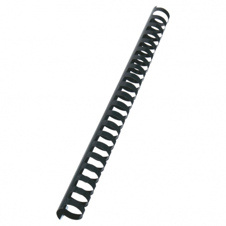 Masini de legat, indosariat si accesorii - Spira legare documente GBC, plastic, A4, 21 inele, 22 mm, 195 coli, 100 buc/set, negru