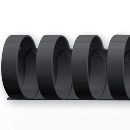 Spira legare documente GBC, plastic, A4, 21 inele, 25 mm, 225 coli, 100 buc/set, negru [5]