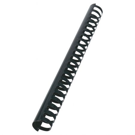 Masini de legat, indosariat si accesorii - Spira legare documente GBC, plastic, A4, 21 inele, 28 mm, 240 coli, 100 buc/set, negru
