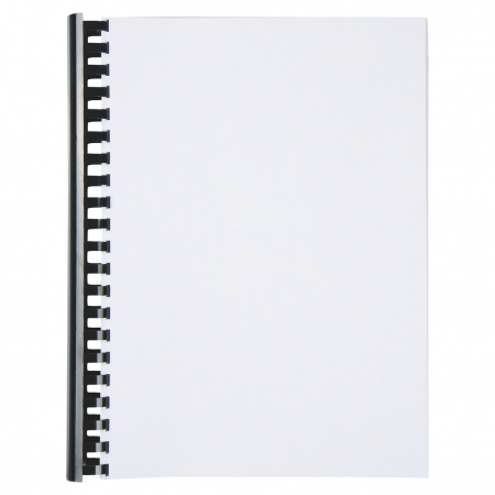 Spira legare documente GBC, plastic, A4, 21 inele, 28 mm, 240 coli, 100 buc/set, negru [2]