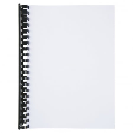 Spira legare documente GBC, plastic, A4, 21 inele, 51 mm, 450 coli, 100 buc/set, negru [1]