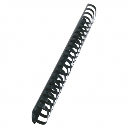 Masini de legat, indosariat si accesorii - Spira legare documente GBC, plastic, A4, 21 inele, 51 mm, 450 coli, 100 buc/set, negru
