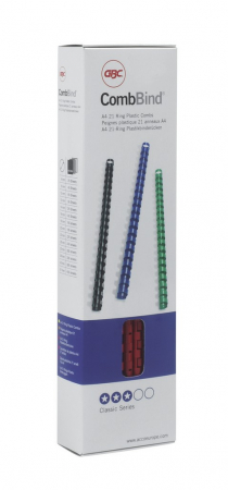Masini de legat, indosariat si accesorii - Spira legare documente GBC, plastic, A4, 21 inele, 6 mm, 25 coli, 100 buc/set, negru