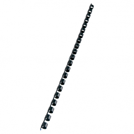 Masini de legat, indosariat si accesorii - Spira legare documente GBC, plastic, A4, 21 inele, 8 mm, 45 coli, 100 buc/set, negru