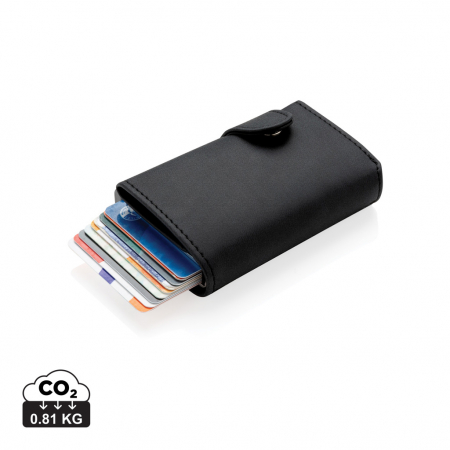 Portofele si portcarduri RFID - Portcard aluminiu RFID cu portofel PU