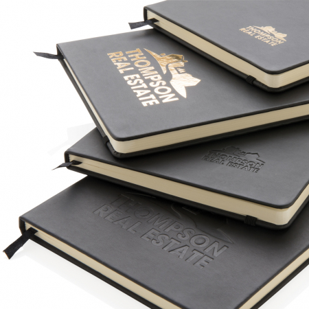 Agenda clasica A5 cu coperta PU, inchidere elastica si pagini dictando, hartie ivory, personalizabila. [8]