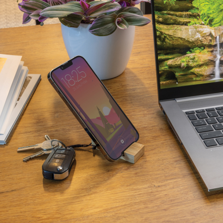 Standkey breloc suport telefon din bambus FSC® 100% [6]