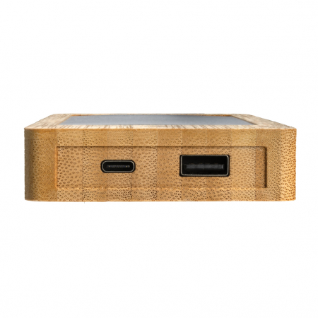 Powerbank solar 10.000 mAh din bambus FSC®, incarcare rapida 10W, Sunwick [4]