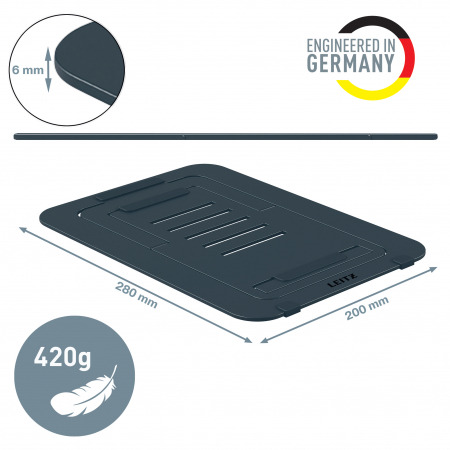 Suport Ergonomic Leitz Ergo Slim – Ajustabil, Aluminiu, Reciclabil, Gri-Carbune [5]