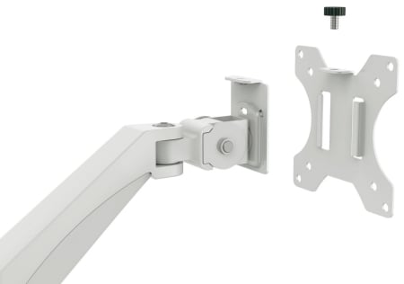 Suport pentru monitor Leitz Ergo, 2 brate ajustabile si extensibile, cu fixare pe birou, suport pentru laptop inclus, gri [6]