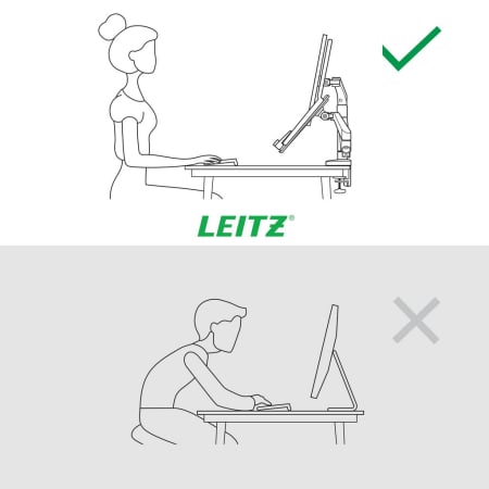 Suport pentru monitor Leitz Ergo, 2 brate ajustabile si extensibile, cu fixare pe birou, suport pentru laptop inclus, gri [9]