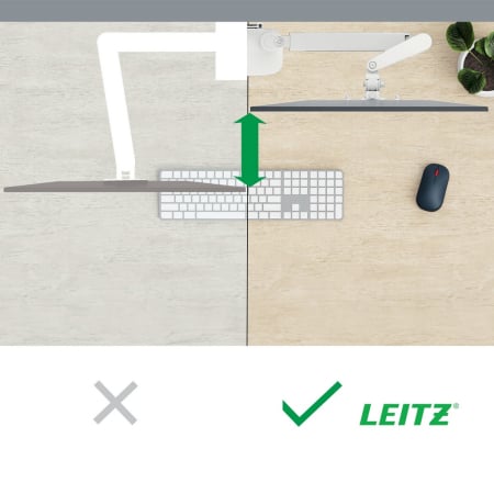 Suport pentru monitor Leitz Ergo, 2 brate ajustabile si extensibile, cu fixare pe birou, suport pentru laptop inclus, gri [4]