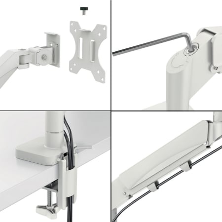 Suport pentru monitor Leitz Ergo, 2 brate ajustabile si extensibile, cu fixare pe birou, suport pentru laptop inclus, gri [3]