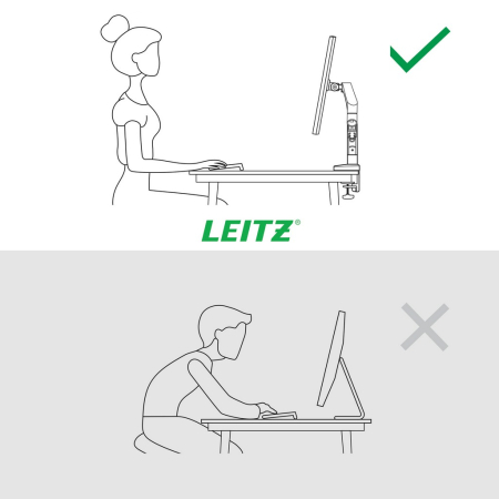 Suport pentru monitor Leitz Ergo, brat ajustabil si extensibil, cu fixare pe birou, gri [6]