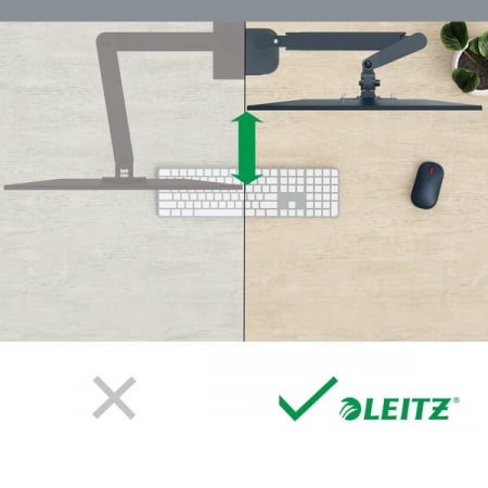 Suport pentru monitor Leitz Ergo, brat ajustabil si extensibil, cu fixare pe birou, gri-carbune [2]