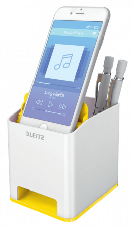 Suport pixuri Leitz WOW cu amplificare sunet albastru/alb [1]