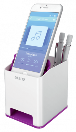 Suport pixuri Leitz WOW cu amplificare sunet albastru/alb [1]