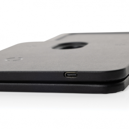 Tava de birou cu incarcare wireless 3-in-1 15W Swiss Peak, PU reciclat RCS [4]