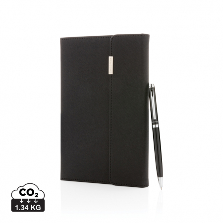 Agende, calendare si organizatoare - Agenda A5 Swiss Peak Deluxe cu pix – 160 pagini, coperta PU eleganta