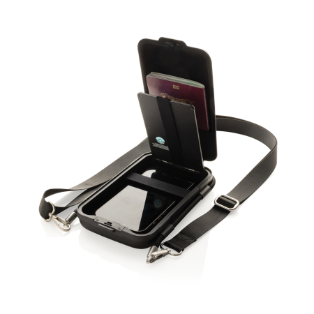 Etui de calatorie Swiss Peak OSLO RCS Hardshell, protectie telefon, compartimente documente si curea detasabila [4]