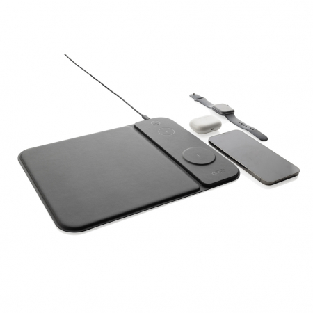 Mousepad cu incarcare wireless 3-in-1 15W Swiss Peak, PU reciclat RCS [3]