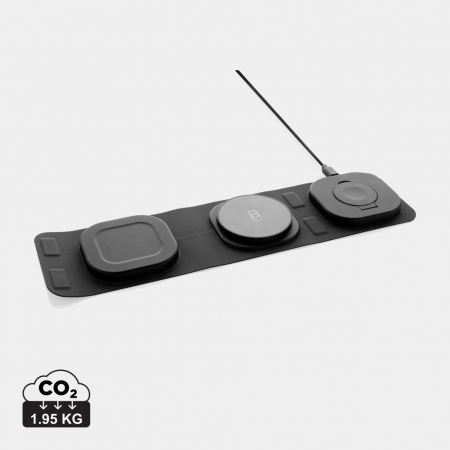 Electronice si accesorii tech - Incarcator wireless 3-in-1 de calatorie RCS Swiss Peak, pliabil, 15W incarcare rapida