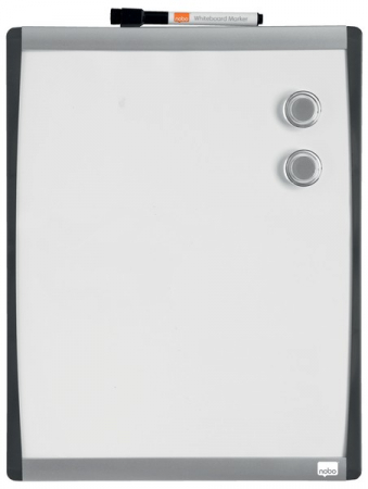 Table magnetice (whiteboard-uri) - Tabla NOBO, 35x28 cm, magnetica, include marker si magneti, alb, rama gri