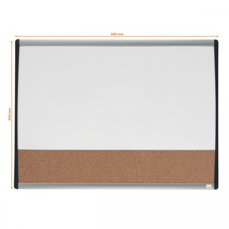 Tabla NOBO Combo, 58x43 cm, magnetica si pluta, include marker si magneti, alb, rama arcuita gri-negru [2]