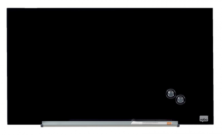 Table magnetice (whiteboard-uri) - Tabla NOBO Impression Pro Widescreen 31", sticla, 68x38 cm, magnetica, include marker, tavita si magneti