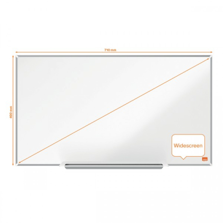 Tabla NOBO Impression Pro Widescreen 32", otel emailat, 71x40 cm, magnetica, include marker si tavita [2]