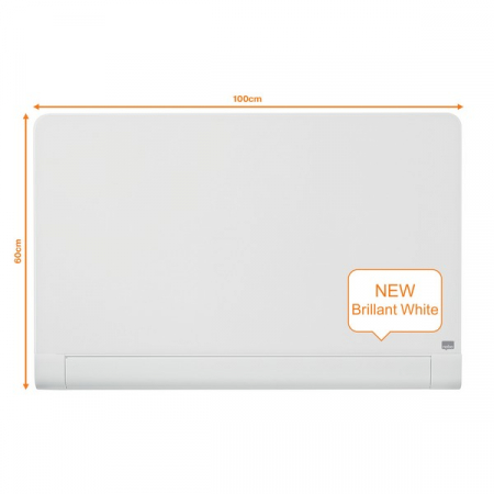 Tabla NOBO Impression Pro Widescreen 45", sticla, 100x56 cm, magnetica, colturi rotunjite, include marker, tavita si magneti [3]