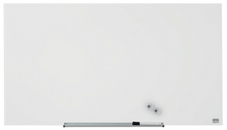 Table magnetice (whiteboard-uri) - Tabla NOBO Impression Pro Widescreen 45", sticla, 100x56 cm, magnetica, include marker, tavita si magneti