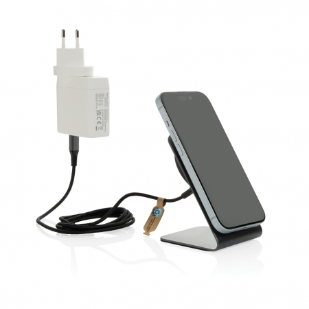Stand de incarcare wireless magnetic 15W Terra, aluminiu reciclat RCS [3]