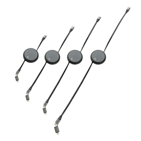 Cablu retractabil Terra RCS din aluminiu reciclat, 240W, 2-in-1 USB-C & iOS [2]