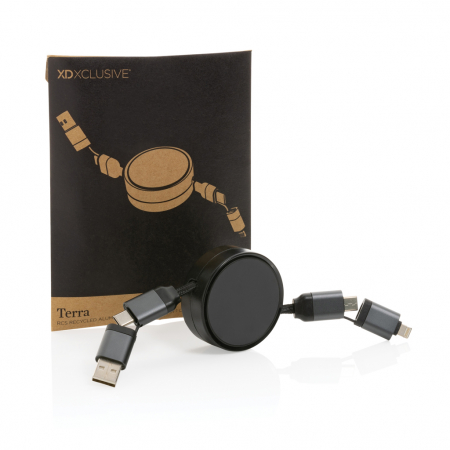 Cablu Terra 6-in-1 retractabil 45W RCS – aluminiu reciclat [2]