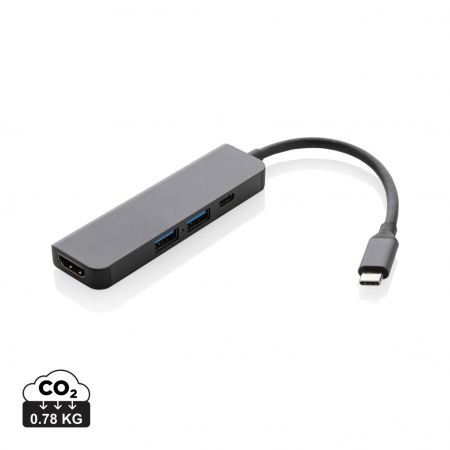 Electronice si accesorii tech - Hub Terra RCS din aluminiu reciclat, cu port HDMI si 4 USB-uri