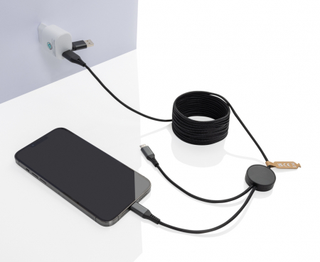 Cablu Terra 4-in-1 3 metri din rPET reciclat RCS, incarcare extinsa si sustenabila [4]