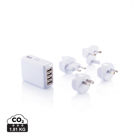 Adaptoare de calatorie - Adaptor de calatorie cu 4 porturi USB, 3.1A incarcare rapida